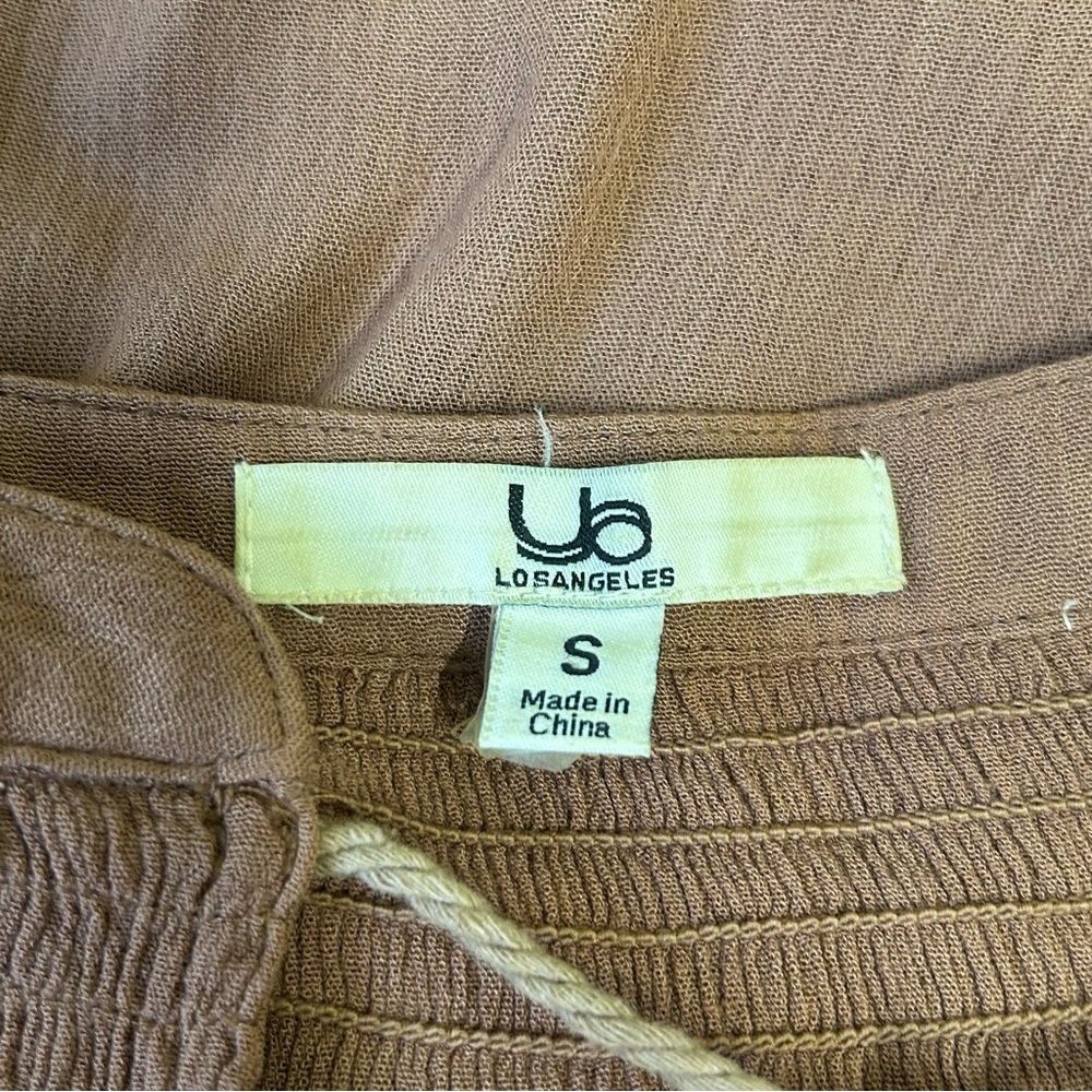 YA Los Angeles Embroidered Tassel Brown Dress Size S - Picture 6 of 7
